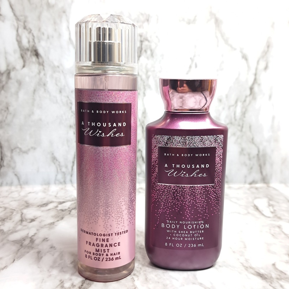 Bath & Body Works Set‎ of 2 A Thousand Wishes Fine Fragrance Mist & Body Lotion